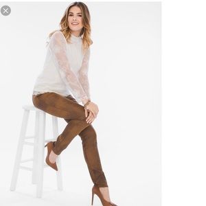 Chico’s Embroidered Long sleeves Beige Top 2 New